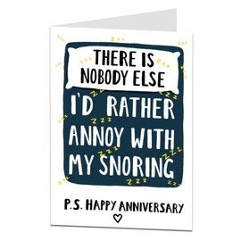Rude Anniversary Card For Him & Her Funny Annoy With My Snoring Design Perfect For Wedding & Relationship Husband & Wife