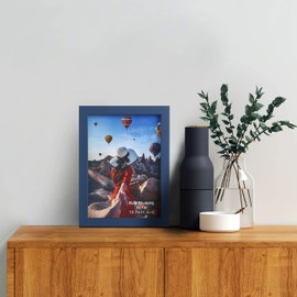 ELSKER&HOME 5x7 Picture Frame - Navy Blue Sturdy Wood Composite Photo Frame - Semi-tempered Glass - Includes Hanging Hardware and Desktop Easel - For Landscape/Portrait Frame (6 Pack)