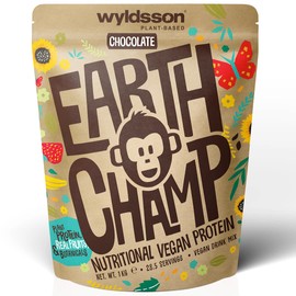 EarthChamp Veganes Proteinpulver, Power-Mischung – Nur natürliches Pflanzeneiweiß mit Früchten und Pflanzenstoffen – Reich an Eisen, Magnesium und Zink, frei von Gluten, Milchprodukten und Laktose