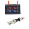 KKHMF 2-in-1 Voltmeter Ammeter DC 0-300V/200A 2-Color Red/Blue LED Display