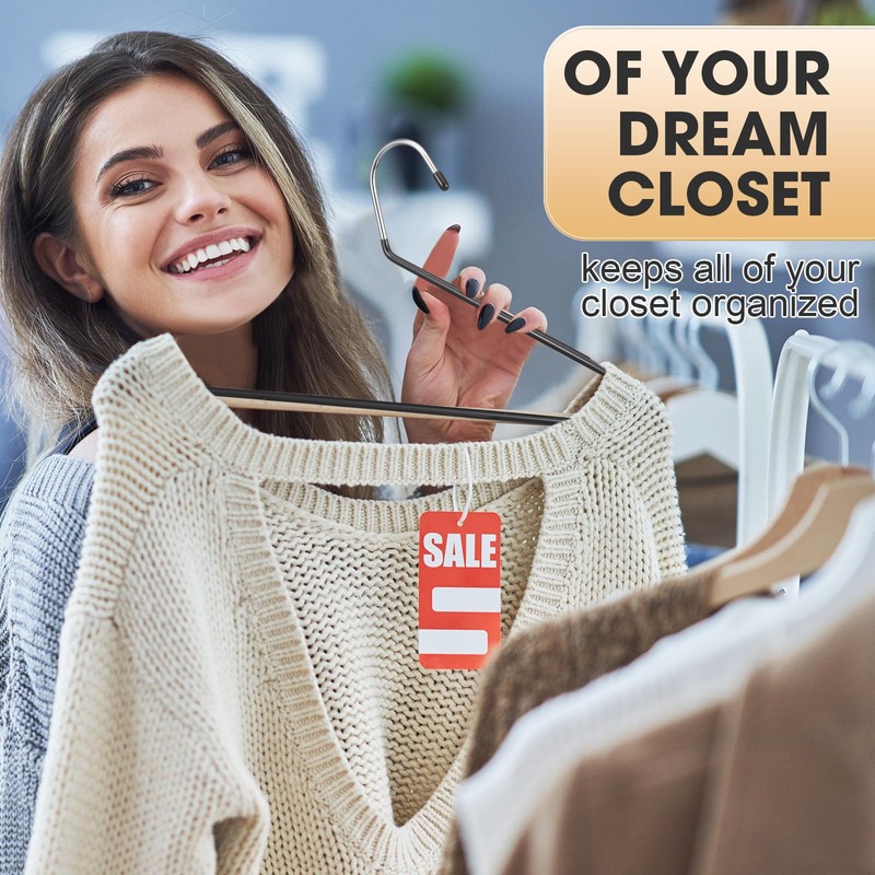 Treela 50 Pack Open Ended Pants Hangers, Metal Non Slip