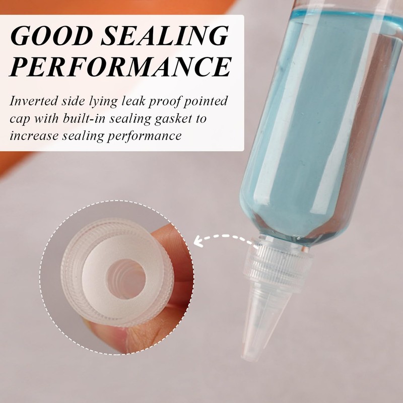 COACOM 10 Teile Transparente Plastik-Extrusionsflasche, Multifunktionale Spitze-Mundflasche, Bequeme Außenreise, Wiederverwendbare