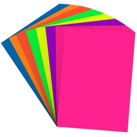 Large Construction Paper 16X24 Inches,56 Sheets Neon Paper 7 Color Fluorescent Paper Bright Cardstock 250 GSM/90 lb Heavyweight Projects School Science Fair Event Displays and Business Presentations