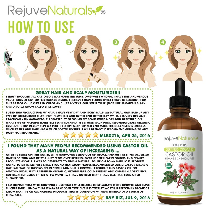 Organic Castor Oil, 100% Pure, Hexane Free, Cold Pressed, USDA
