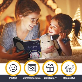 VUNCESSIN Baptism Gifts for Girls, Baby Dedication Gift, Christening Gifts for Baby Girls, Baptism Gifts Set Include 7'' Plush Bunny and Let's Pray Book in Keepsake Box.