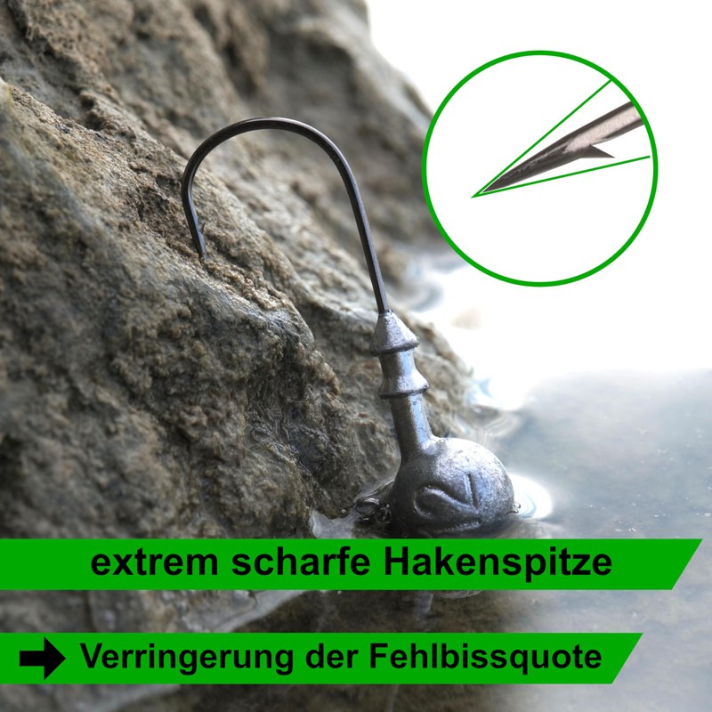 Zotic Professional Quality Jig Hooks with Double Bead, Jig Heads,