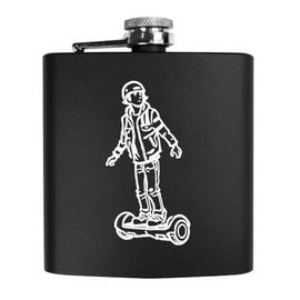 6oz (170ml) 'Boy On Electric Hoverboard' Pocket Hip Flask (HP00030643)