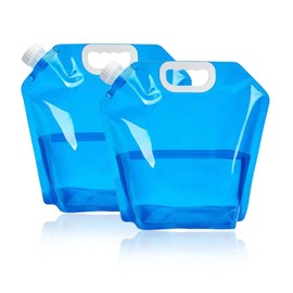 AYNKH 2Pcs Folding Water Container 5L 10L Collapsible Drinking Outdoor Water Bag for Camping Hiking BBQ Picnic