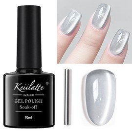 Moonlight Cat Eye Gel Nail Polish, Ceramic Magnetic Gel Polish Silk Mirror Glass Smoothie Cateye Gel Polish UV Gel for Nail Art Manicure