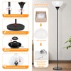 Coucrek Floor Lamp, LED Standing Lamps with White Plastic Shade,