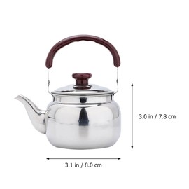 BESPORTBLE 500 ml Stainless Steel Whistling Kettle Gas Stove Whistling Tea Kettle Vintage Teapot with Handle for Kitchen Hiking Picnic Camping Gas Stove Silver