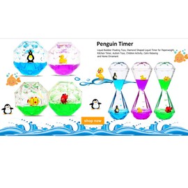Calming Sensory Toys for Kids with Autism ADHD Anxiety or Special Needs-3 Pack Liquid Motion Bubbler Timers (Style #2)