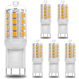 Wenscha G9 LED-Lampe, Warmweiß, 3000 K, 3.5 W entsprechend 30 W-40 W Halogenlampen, 400 Lumen, Nichtflackernd, Nichtdimmbare Energiespar-G9-Lampe, 6er Set