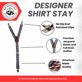 World's Greatest Shirt Stays for Men - Designer Y-Style Shirt Stay - Veteran Owned | American Made