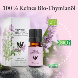 SANICULA Thyme Oil - 100% Pure Thyme Thujanol Essential Oil, 5 ml Organic Thyme Oil | Naturally Distilled Essential Oil | Thyme Oil for Inhaling | Organic Essential Oils for Cosmetics
