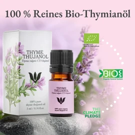 SANICULA Thyme Oil - 100% Pure Thyme Thujanol Essential Oil, 5 ml Organic Thyme Oil | Naturally Distilled Essential Oil | Thyme Oil for Inhaling | Organic Essential Oils for Cosmetics