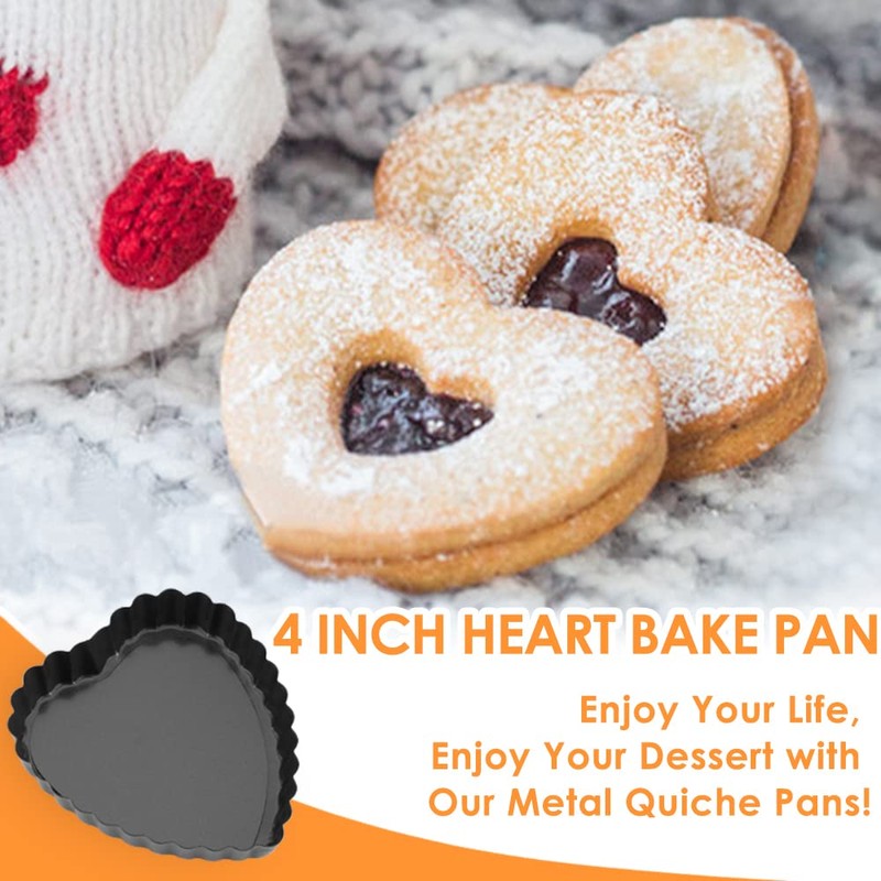 Gutsdoor 6 Pack Tart Pans with Removable Bottom 4 Inch