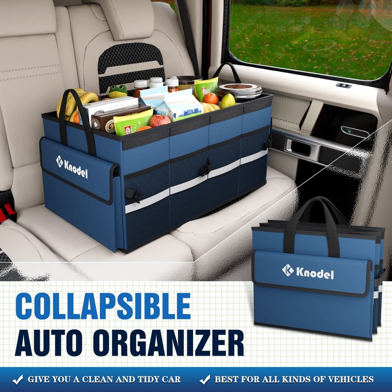 K KNODEL Car Trunk Organizer with Lid, Collapsible Car Trunk