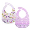 Nuby 2 Pack Adjustable Easy Clean Soft Silicone Bibs with