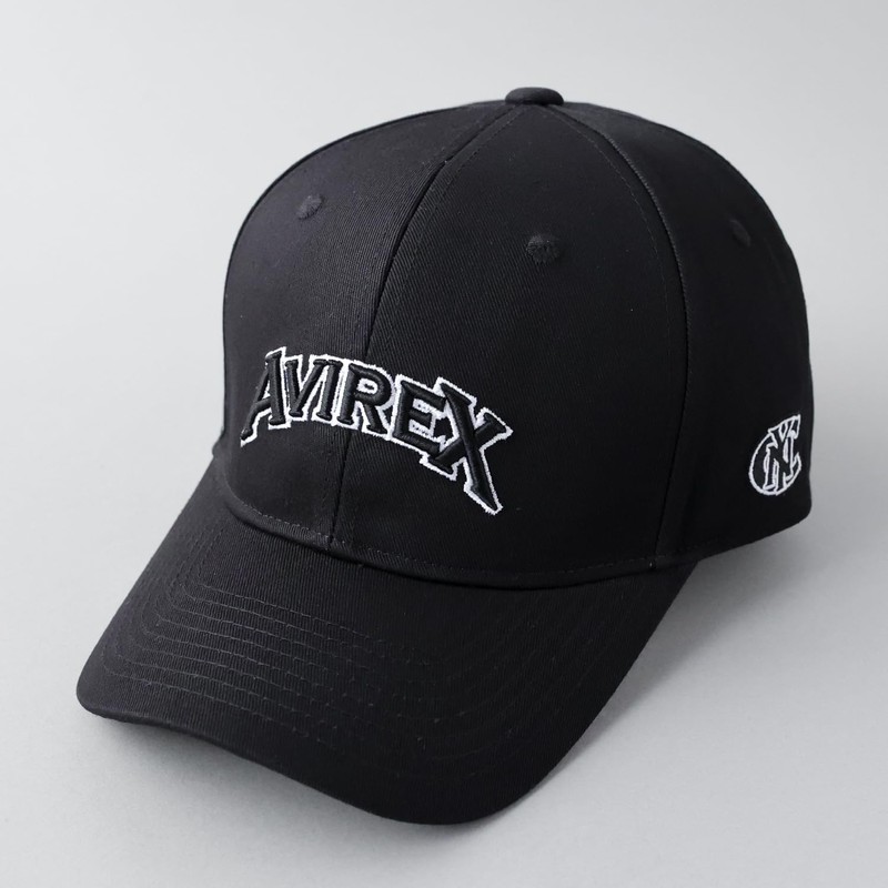 [アヴィレックス] ミリタリー VARSITY 3Dロゴ コットンツイル ローキャップ 刺繍 メンズ 帽子 MA-1