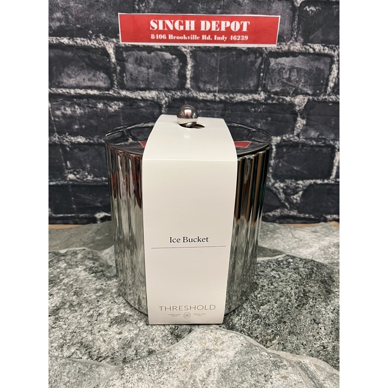 Threshold Silvertone 2.9L Stainless Steel Double Wall Ice Bucket Ribbed