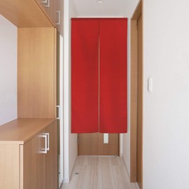 Noren, Flameproof, Plain, 14 Colors, Sizes, Dividers, Half Noren, Flameproof Plain, Width 29.5 x Length 59.1 inches (75 cm) x Length 59.1 inches (11706 cm), Red