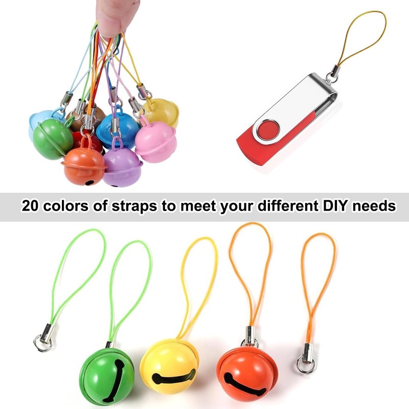 100-Piece Multicolor Phone Charm String Set with Lobster Clasps for