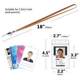 6 Pack Neck Lanyard with ID Badge Holder, Office Strap Lanyards, Stainless Metal Swivel Hook for Name Tag, Badge Holders, Keychains, Card, Multi-Color