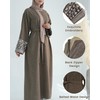 Embroidered Muslim Abaya Long Sleeve Dubai Dress Turkish Robe Zipper