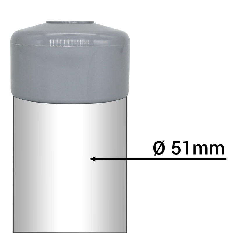 SKIR'CO Fence Post Caps Round 51 mm Grey Plastic Caps