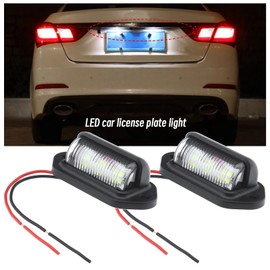 SING F LTD 2PCS LED License Plate Light 12V-24V Waterproof Number Plate Lamp for Trucks Off Road Vehicles Trailers Motorcycles Trucks Buses Ships
