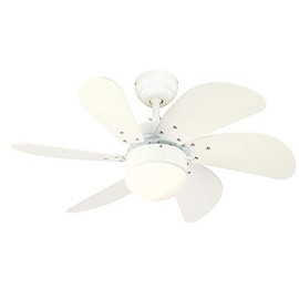 Westinghouse Lighting 7234400 Turbo Swirl Indoor Ceiling Fan with Light, 30 Inch, White