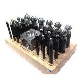 Dapping Set Punches & Block Steel Forming 24 pc for Jewelry Repousse Silversmith