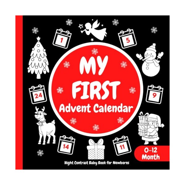 My First Advent Calendar, High Contrast Baby Book for Newborns: