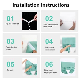 WdFour Side Door Curtains for Door Window, Room Darkening Solid Color Door Window Covering for Glass Door, Front Door Sidelight Curtain Tie up Shade 25W x 70L Inches, 1 Panel,Aqua.