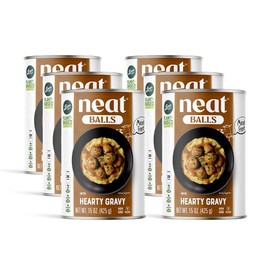 Vegan Meatballs Plant Based Protein - Loma Linda Meatless Italian Style Meatballs in Hearty Gravy, High Protein Meat Alternative, Vegetarian Ready-to-Eat Meal, Non-GMO, Shelf-Stable (6-Pack)