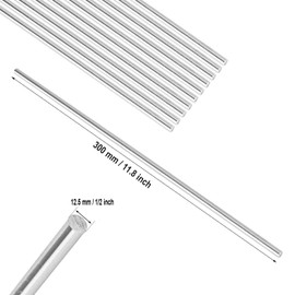304 Stainless Steel Rods, 2PCS 12.5 mm / 1/2 inch Metal Solid Round Shaft Rods Lathe Bar Stock for DIY Crafts Model Car Helicopter Airplane - 305 mm / 12 inch Length