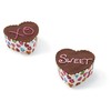 Wilton 415-9906 Words Can Express Valentine's Scalop Heart Disposable Paper Bakeware, 3", Multicolor