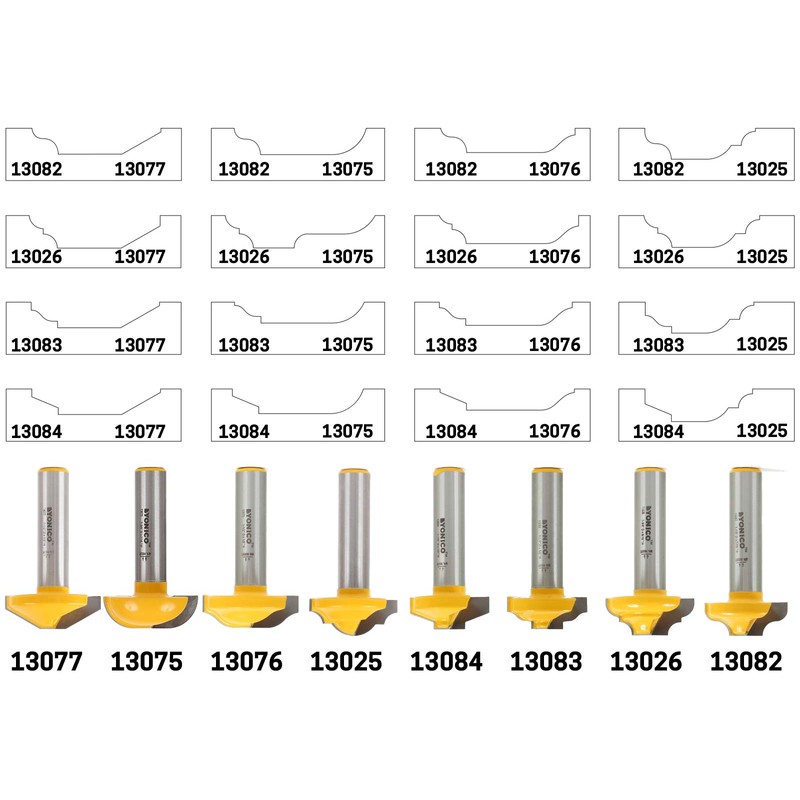 YONICO CNC Cabinet Door Rail and Stile Router Bit 1-3/8-Inch