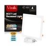 Vtuik 4 Pack 11 inch 24W Dimmable Square LED Recessed