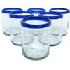 MexHandcraft Cobalt Blue Rim 10 oz Tumblers (set of 6),