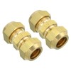 PATIKIL 3/4" OD Brass Flare Union Connector, 2 Set Air