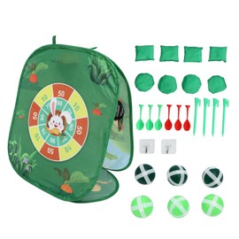 Cartoon Kids Toss Toy Set Green Portable Fabric Foldable Animal Toss Game Toy for Boys Girls 2381A-7