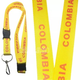 Unbranded Colombia Clip On Keychain Lanyard ( Yellow Color)