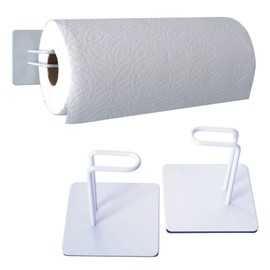 issiki Kitchen Paper Holder, Magnet, Stainless Steel, Vertical and Horizontal, Can Be Cut with One Hand, Made in Japan, Large Paper Roll, Compatible with Paper Holder, Strong Magnet, Magnetic Hook, Kitchen Tool Hook, White