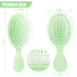 NICEMOVIC Mini Wet Hair Brush 2 Pack, Bridesmaid Gifts Party Favors Stocking Stuffer, Travel Hair Brush for Kids Baby Toddler Women Girls, Small Travel Size Mini HairBrush for Purse Essentials (Green)