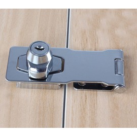 Door Lock, Clasp Buckle Vintage Door Lock, Locker Cabinet Lock Door Locker Home Lock Buckle from Hole,Safety Locking Hasp w/Screws