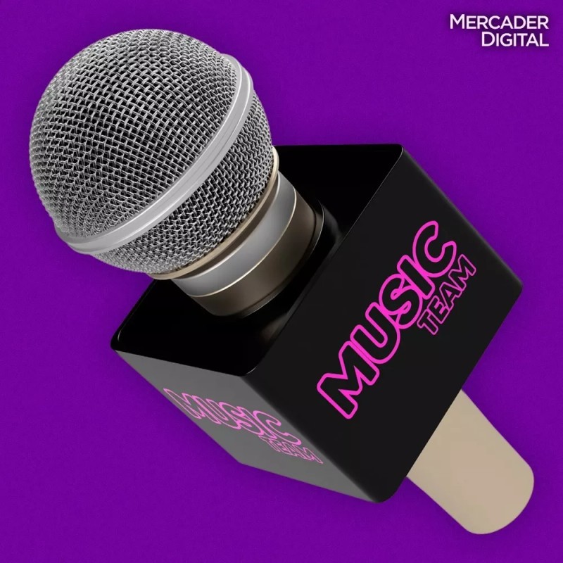 Mercader Digital 2 Pzs Cubo Profesional Negro Sin Logo Micrófono