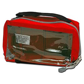 GIMA E1 Squared Pouch with Window and Handle, Red