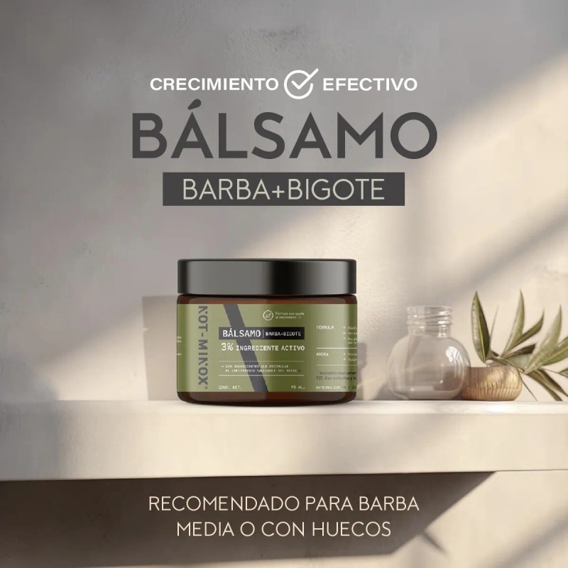 Balsamo Para Crecimiento Barba Bigote 3% 90ml Con Biotina